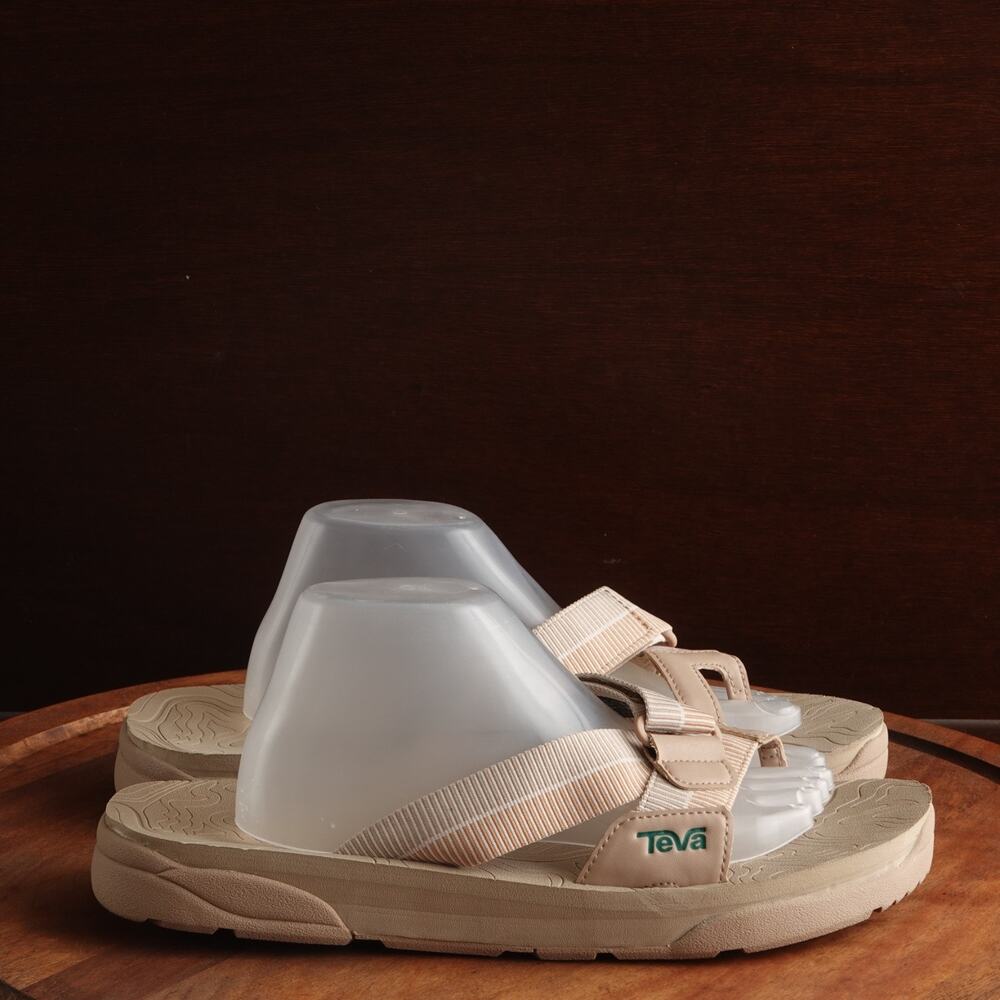 Teva Sandals Mens SZ 12 Beige Revive 95 Slide Outdoor Gorpcore Hiking Flat Shoes